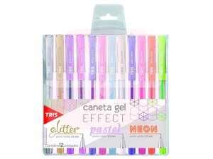 Caneta Gel Effect - 12 Cores - Tris